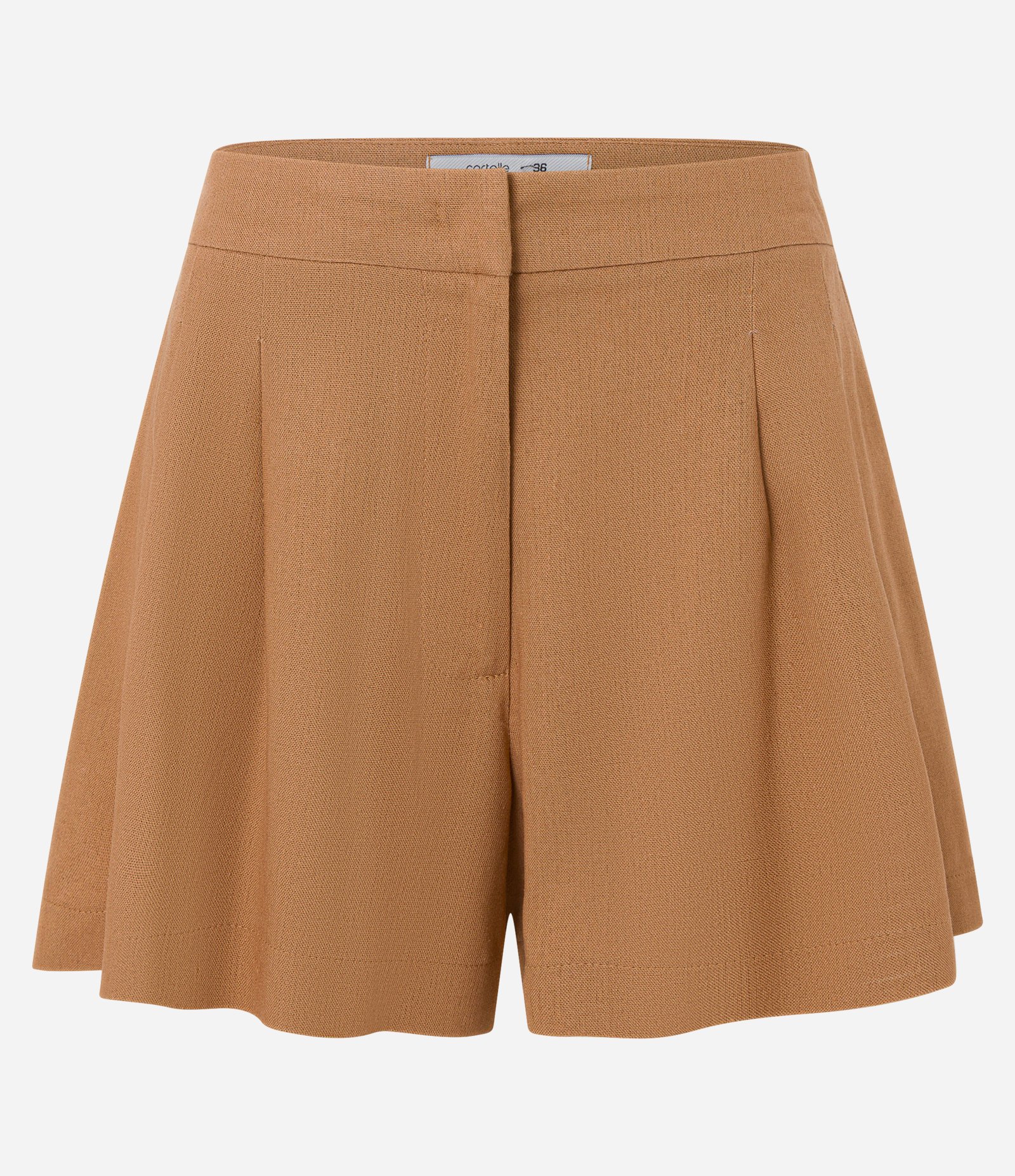 Short Reto Curto em Viscolinho Marrom 5