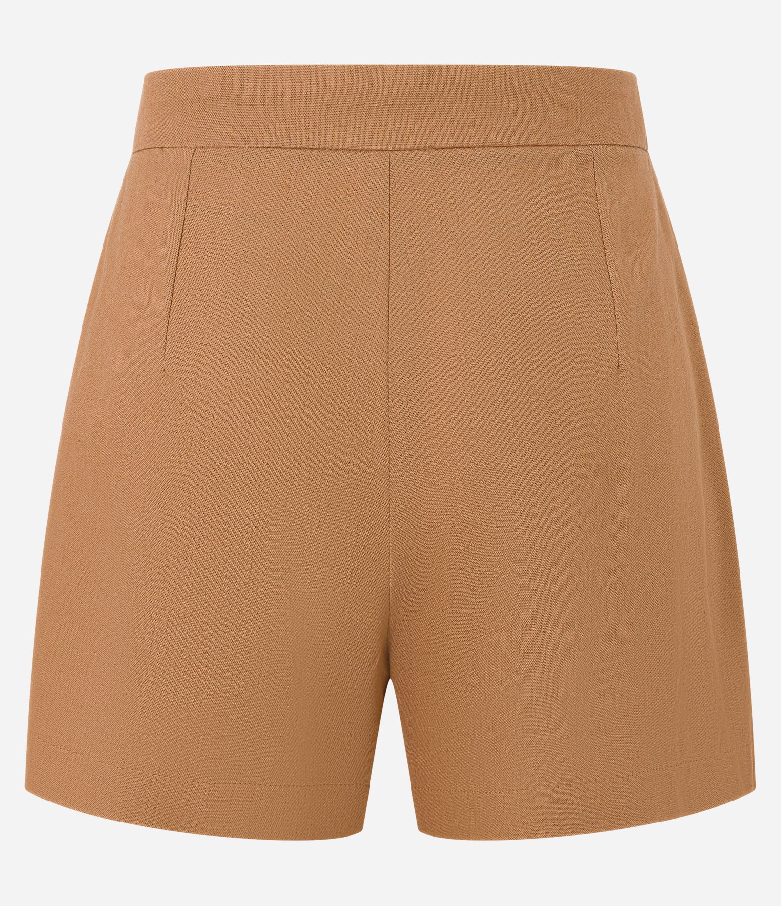 Short Reto Curto em Viscolinho Marrom 6