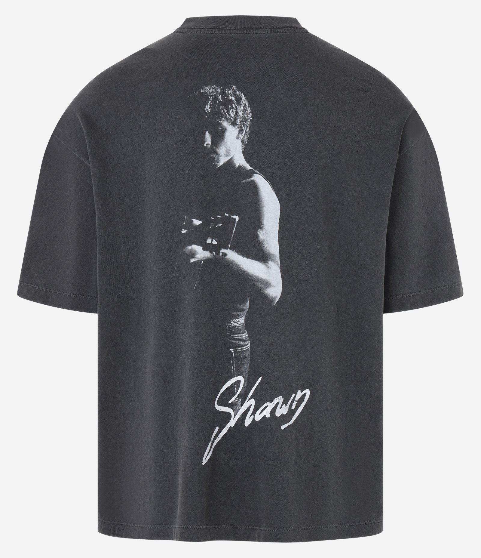 Camiseta Overboxy com Estampa do Shawn Mendes Cinza 7