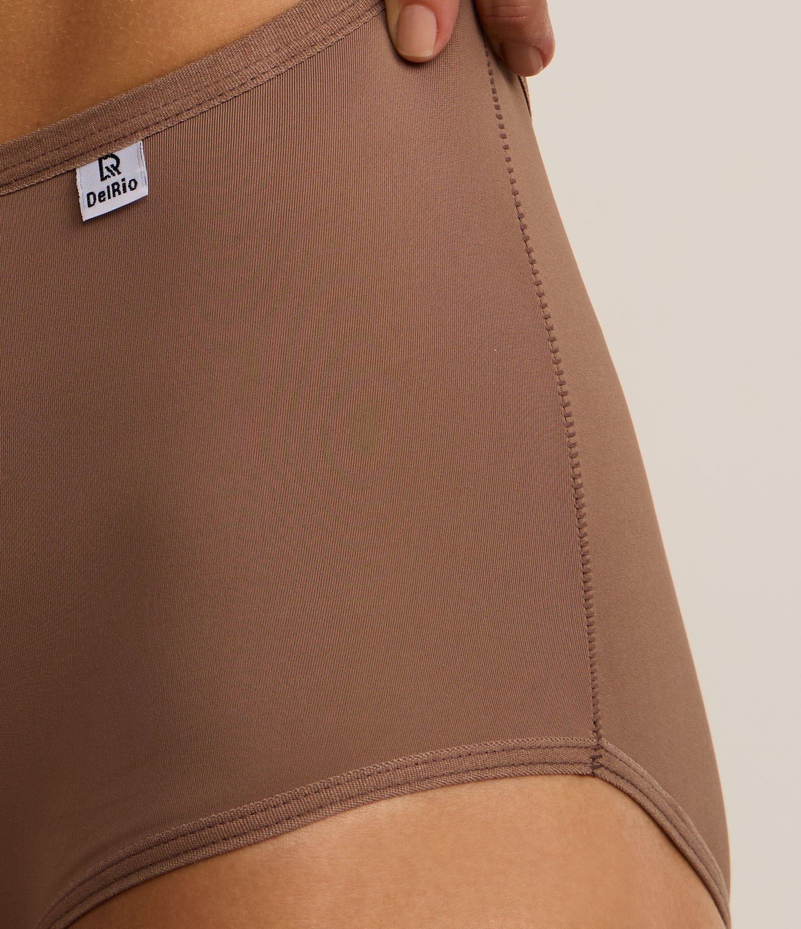 Kit 02 Calcinhas Altas em Poliamida com Estampa DelRio Marrom 8