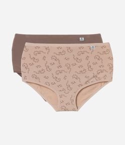 Kit 02 Calcinhas Altas em Poliamida com Estampa DelRio