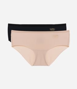 Kit 02 Calcinhas Boyshort em Poliamida com Lateral Larga DelRio