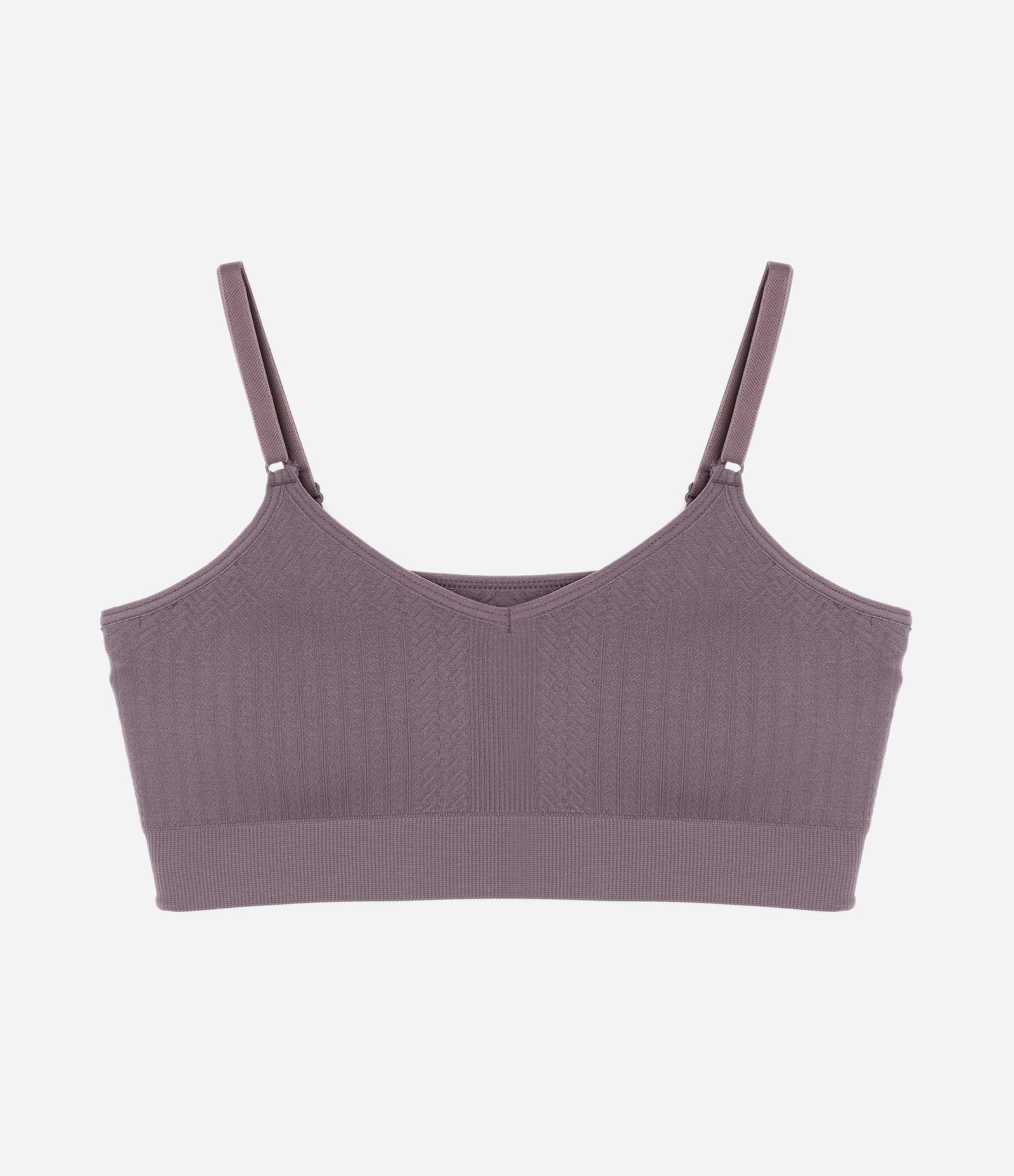 Sutiã Alongado com Bojo em Microfibra Texturizado DelRio Lilás Neutro 4