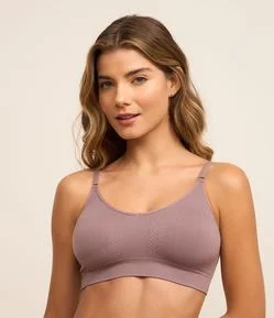 Sutiã Alongado com Bojo em Microfibra Texturizado DelRio