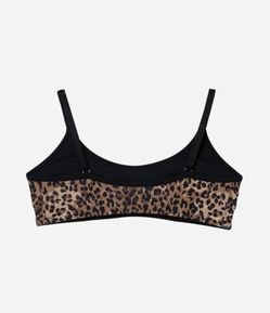 Sutiã Top em Poliamida com Bojo Removível e Estampa Oncinha