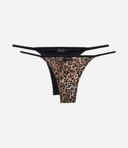 Kit 02 Calcinhas String Fio em Poliamida com Lateral Fina