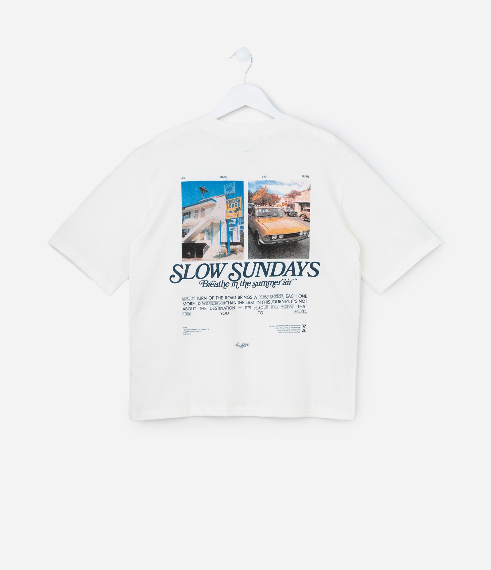Camiseta Boxy Infantil com Lettering Slow Sundays - Tam 5 a 14 Anos Branco 2