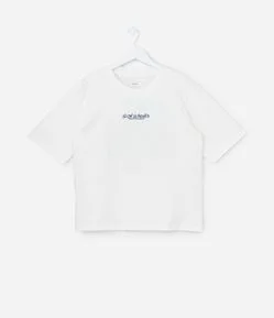 Camiseta Boxy Infantil com Lettering Slow Sundays - Tam 5 a 14 Anos