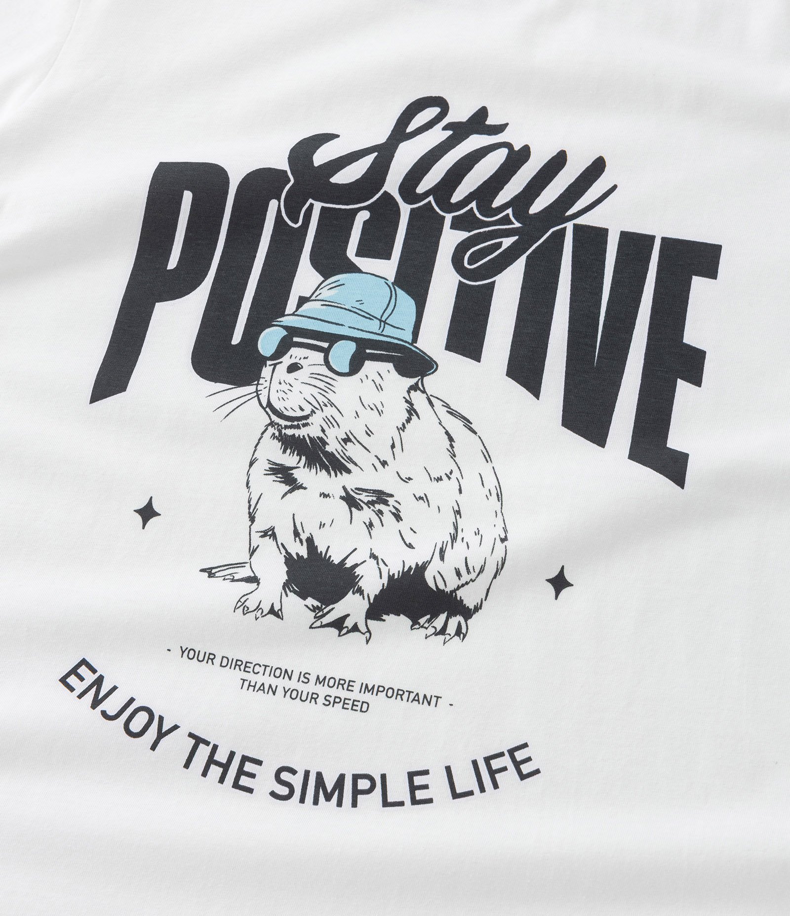 Camiseta Infantil com Estampa Capivara Positive - Tam 5 a 14 Anos Branco 4