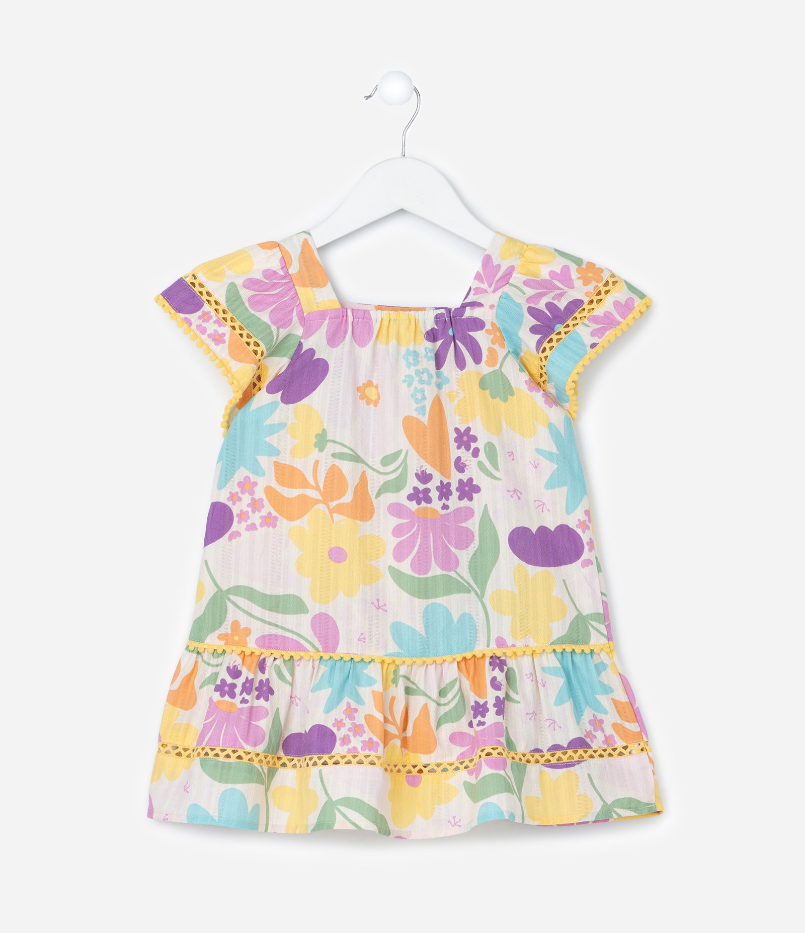 Vestido Infantil com Estampa Floral - Tam 1 a 6 Anos Multicores 3