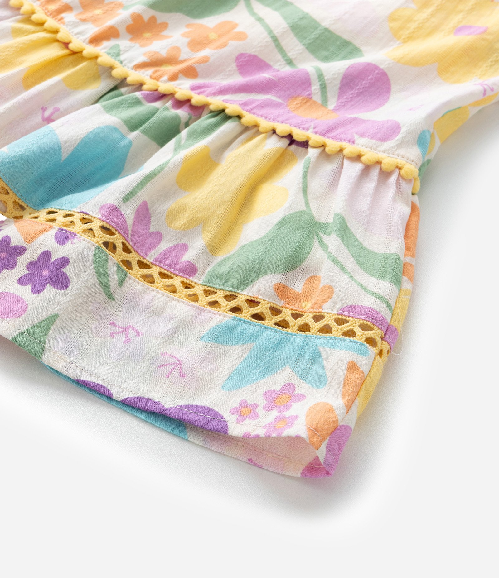 Vestido Infantil com Estampa Floral - Tam 1 a 6 Anos Multicores 5