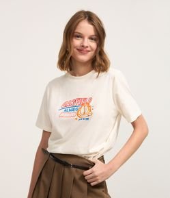 Camiseta T-shirt em Algodão com Estampa Garfield Frente e Costas