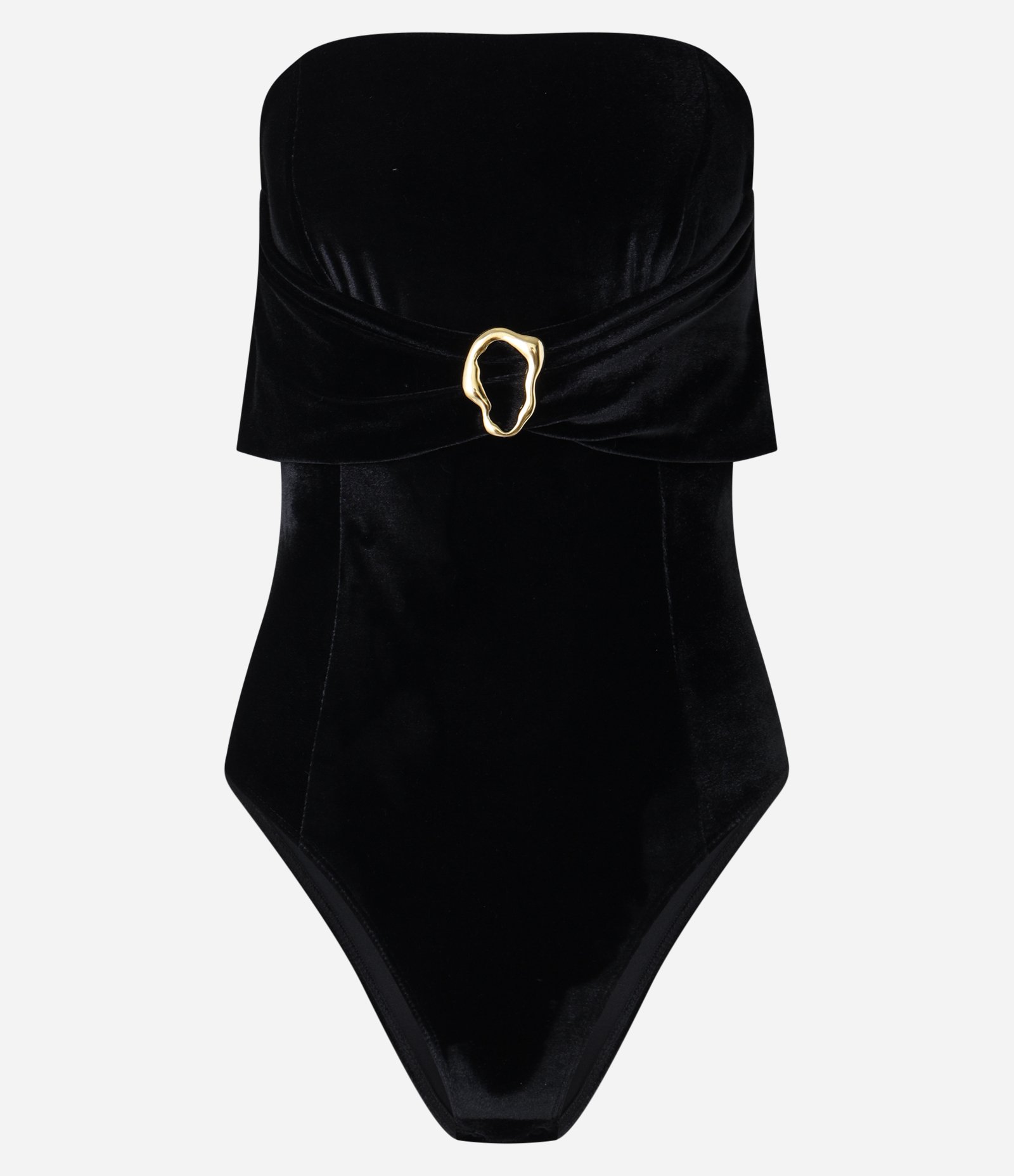 Body em Veludo com Pala Dobrada e Aviamento Frontal Preto 4