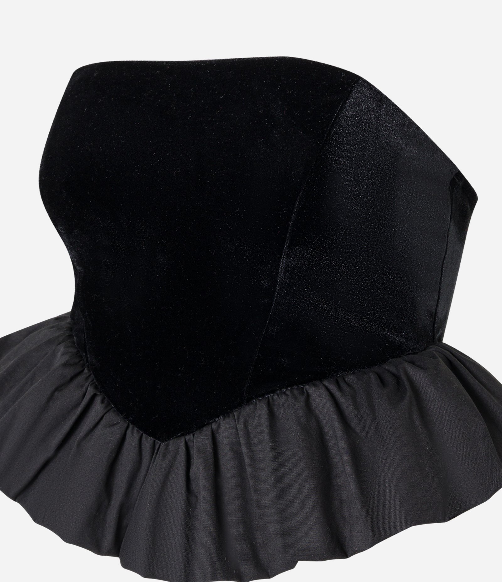 Blusa em Veludo com Barra Balonê Preto 8