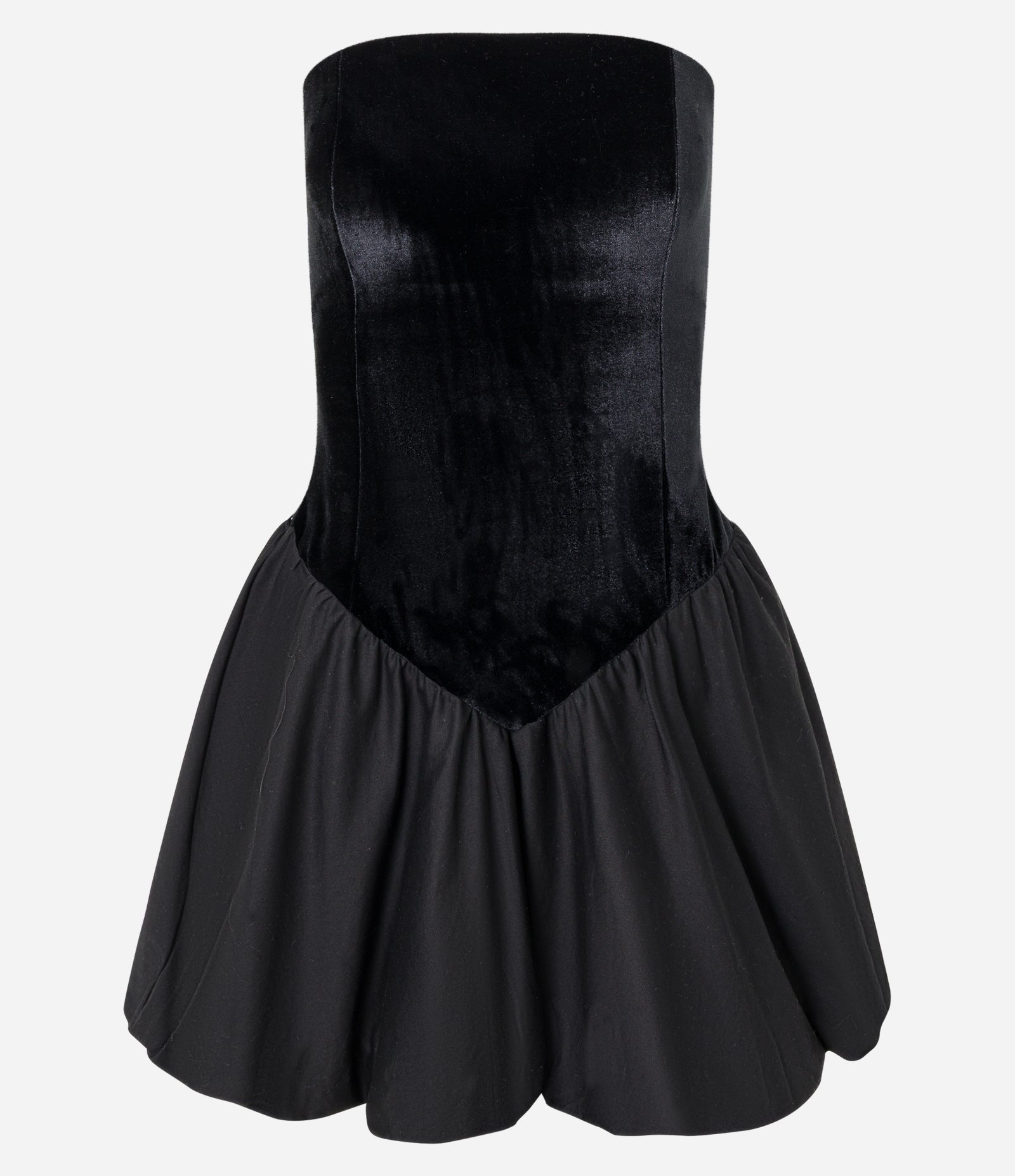 Vestido Balonê em Veludo Tomara que Caia Preto 6