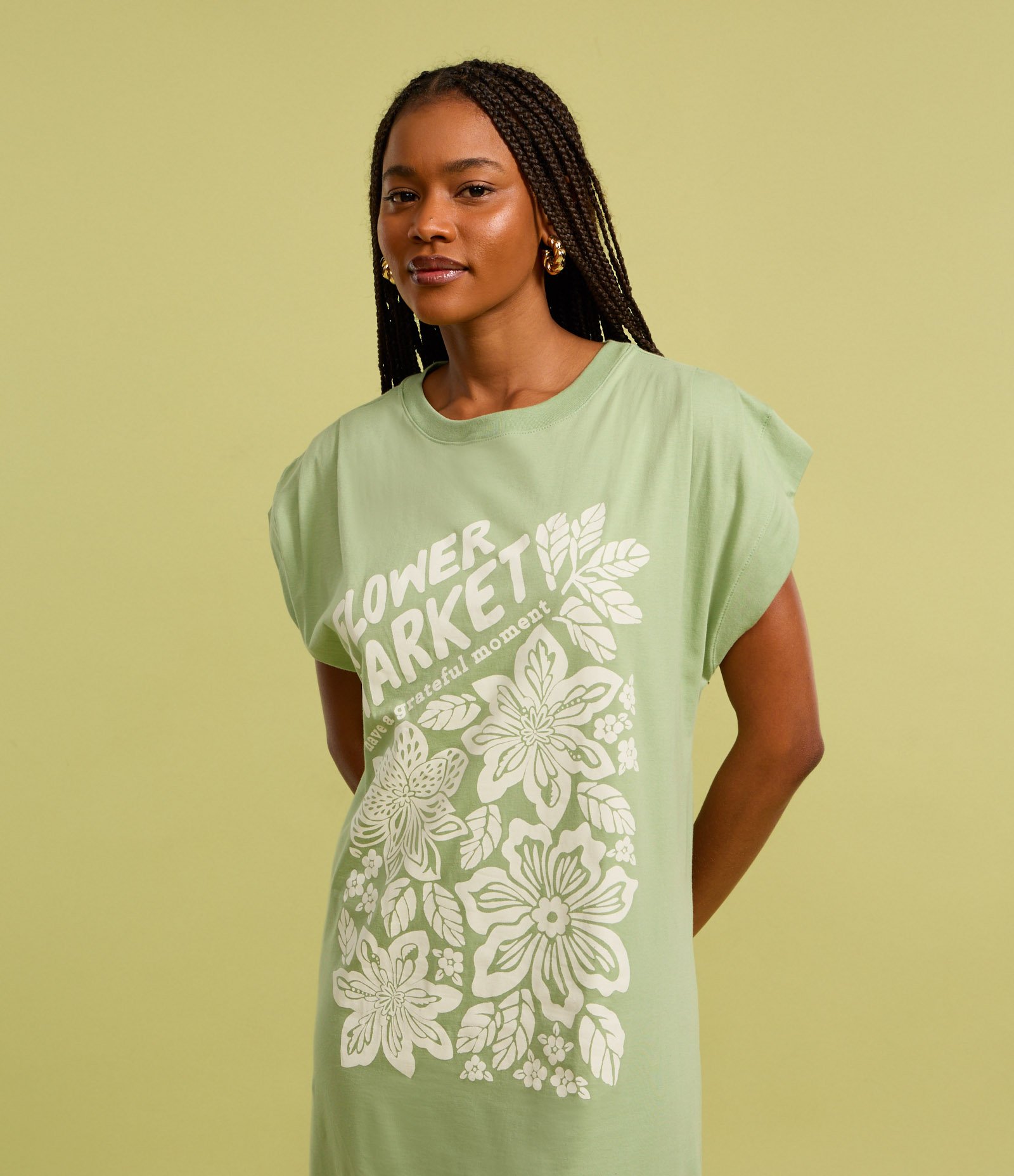 Vestido Long Midi com Estampa Floral e Fenda Verde 3