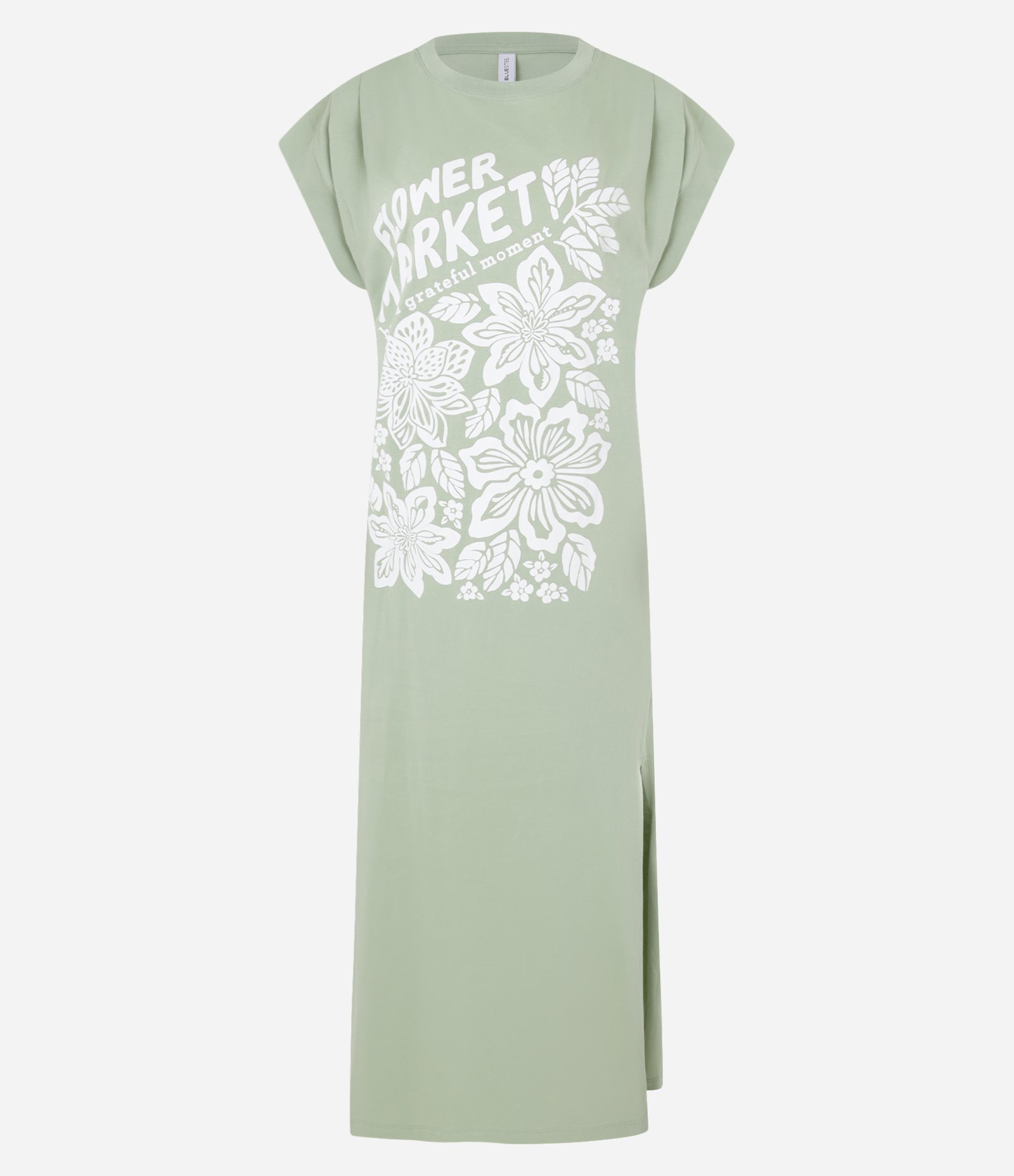 Vestido Long Midi com Estampa Floral e Fenda Verde 4