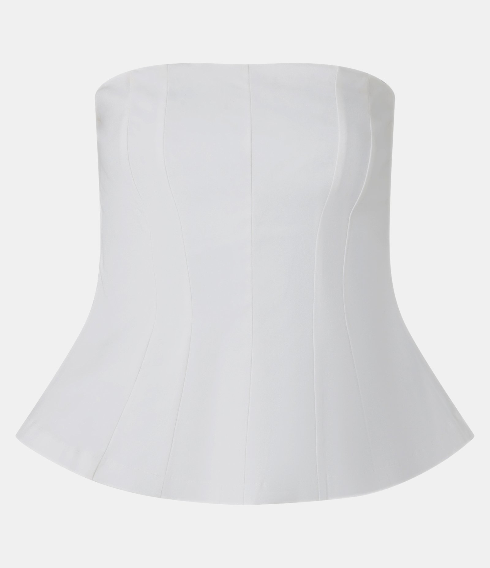 Blusa Peplum em Bengaline sem Alças Branco 4