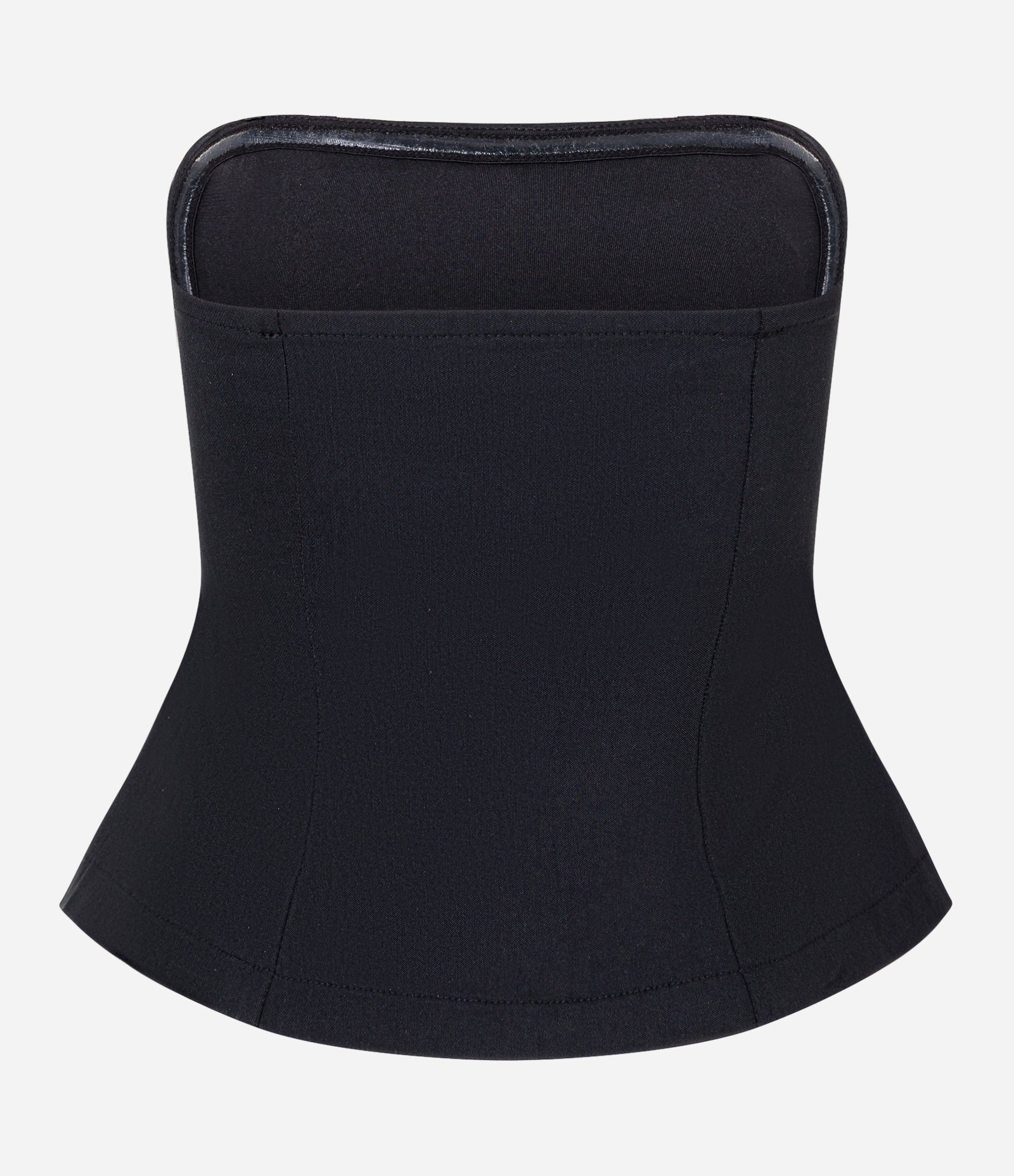 Blusa Peplum em Bengaline sem Alças Preto 5