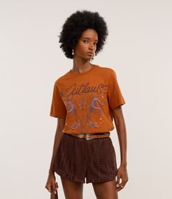 Camiseta T-shirt em Algodão com Estampa Outlaws