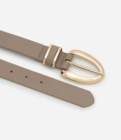 Cinto Médio em PU com Fivela Oval Curve & Plus Size