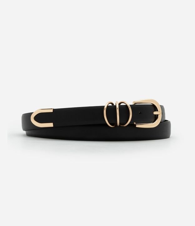 Cinto Estreito com Fivela Arredondada e Passantes Meia Lua Curve & Plus Size