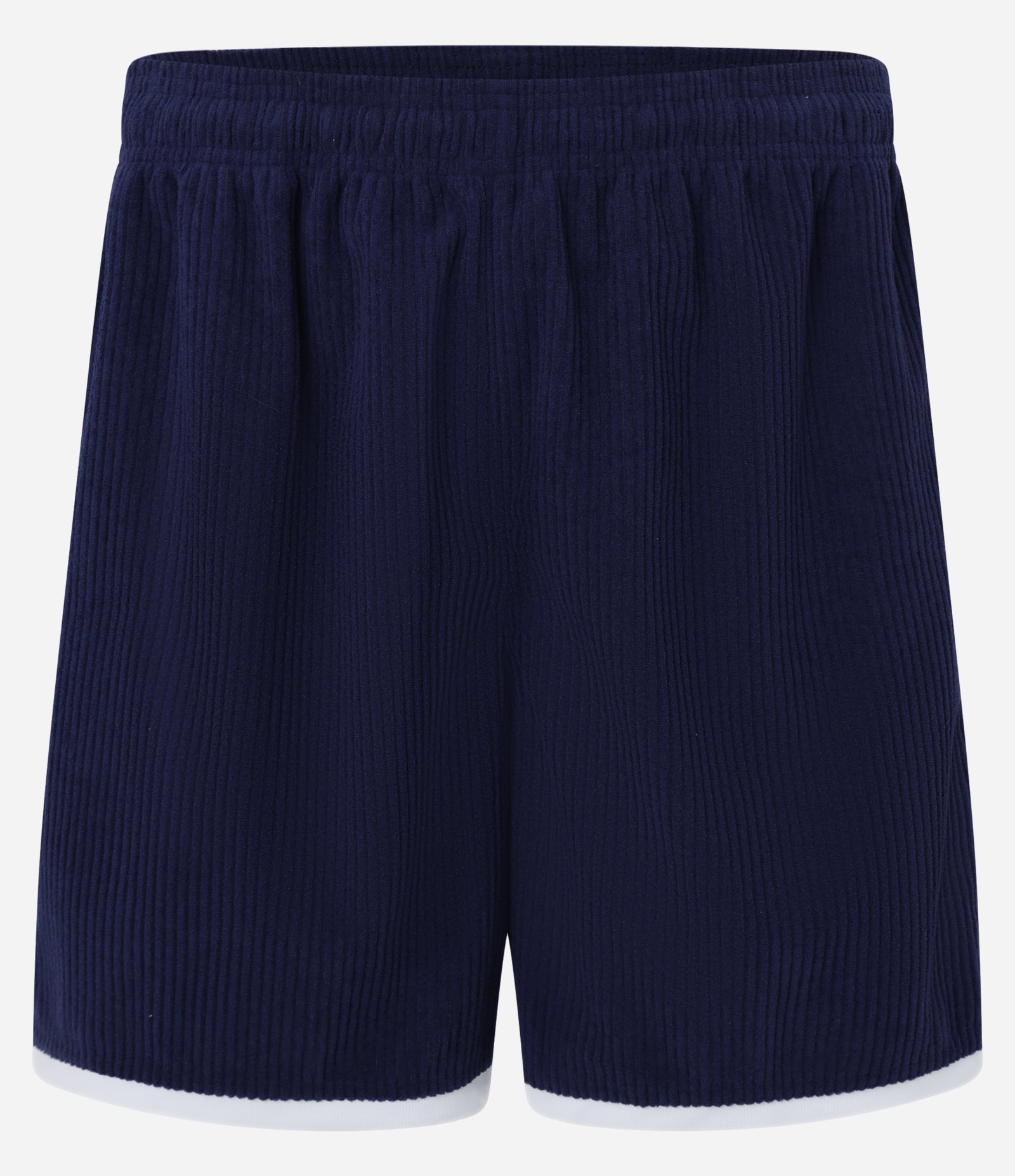 Bermuda Basquete Esportiva em Poliamida com Textura Veludo Azul Escuro 4