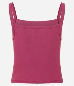 Blusa em Ribana com Alça Fina e Leve Textura