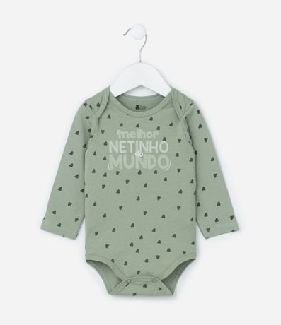 Body Infantil com Lettering Melhor Netinho do Mundo - Tam 0 a 18 meses