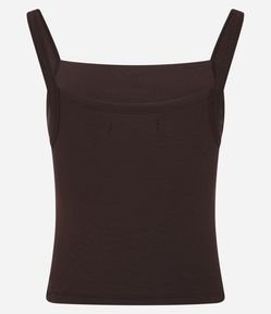 Blusa em Ribana com Alça Fina e Leve Textura
