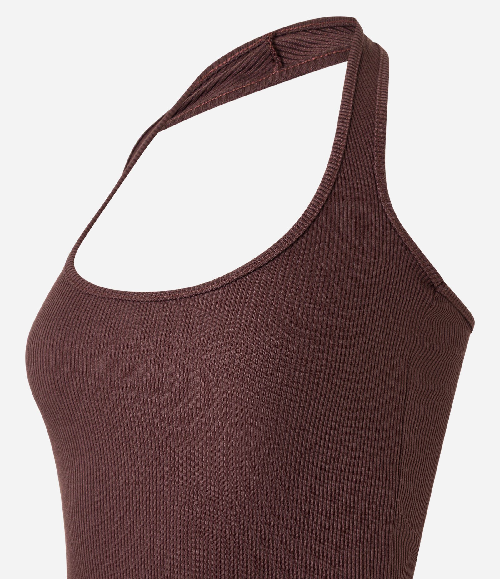 Blusa em Algodão Frente Única e com Leve Textura Marrom 4