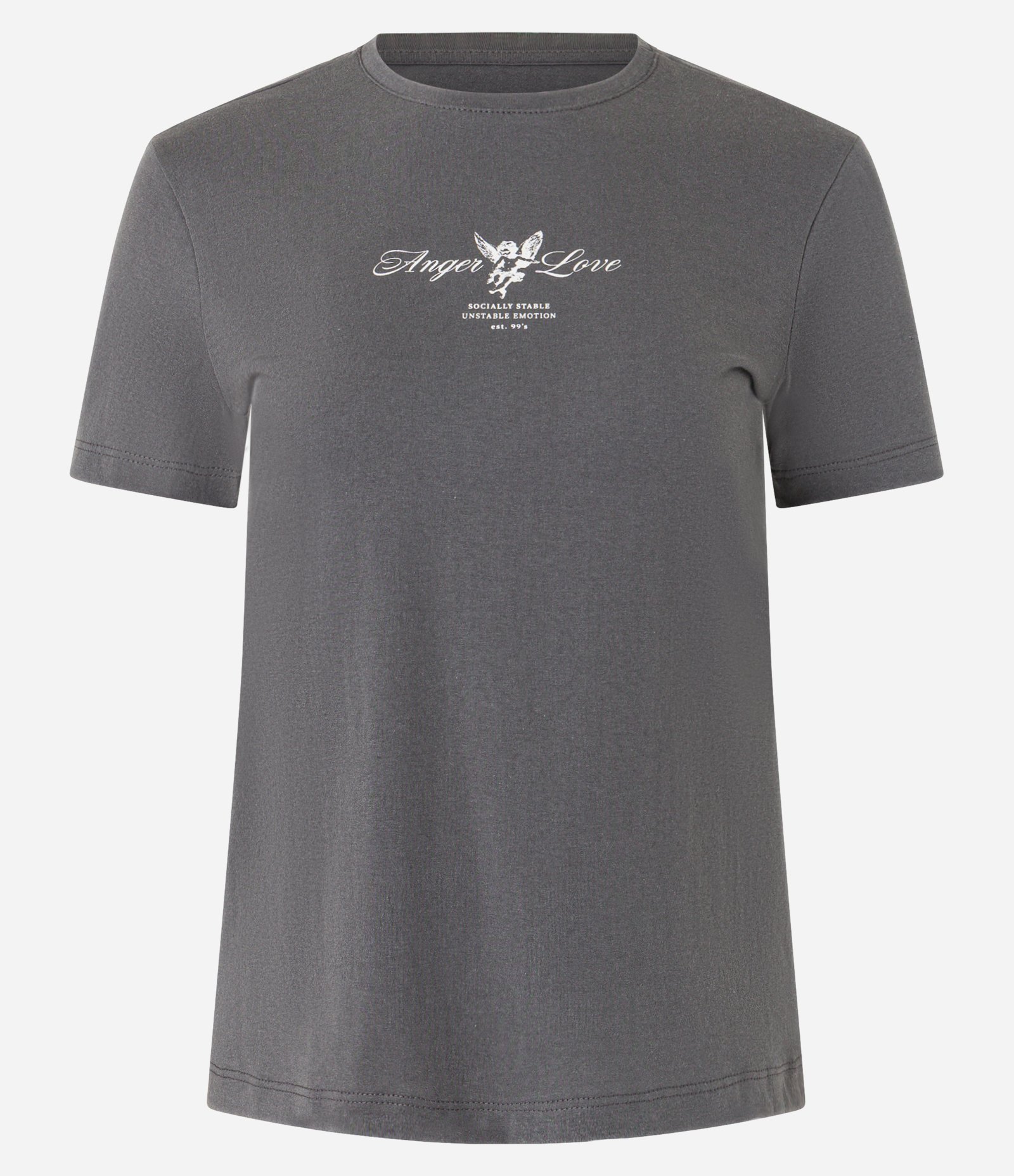 Blusa em Algodão com Estampa Anger Love Cinza 4