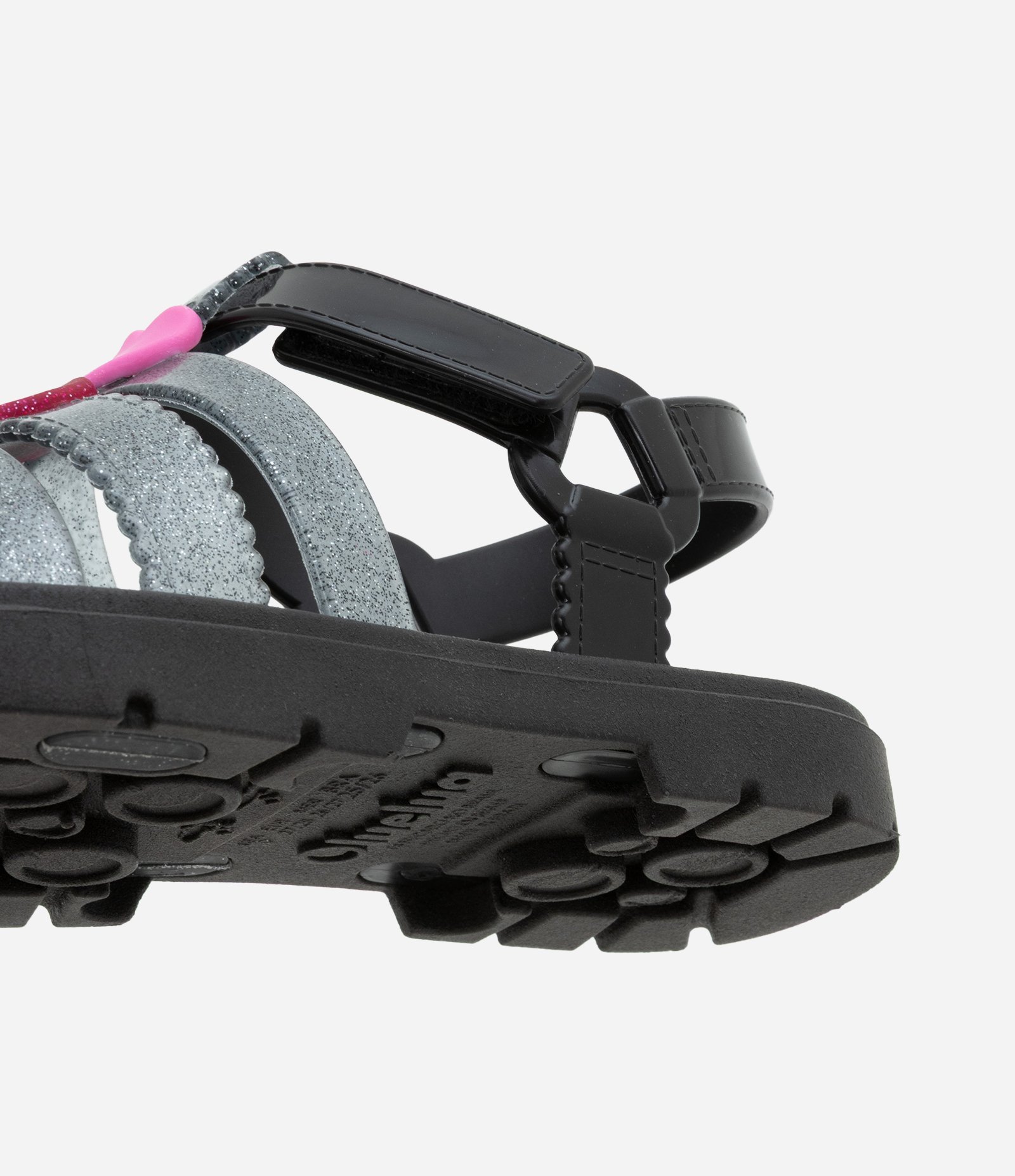 Sandália Infantil com Patch de Corações e Glitter- Tam 21 a 28 Preto 4