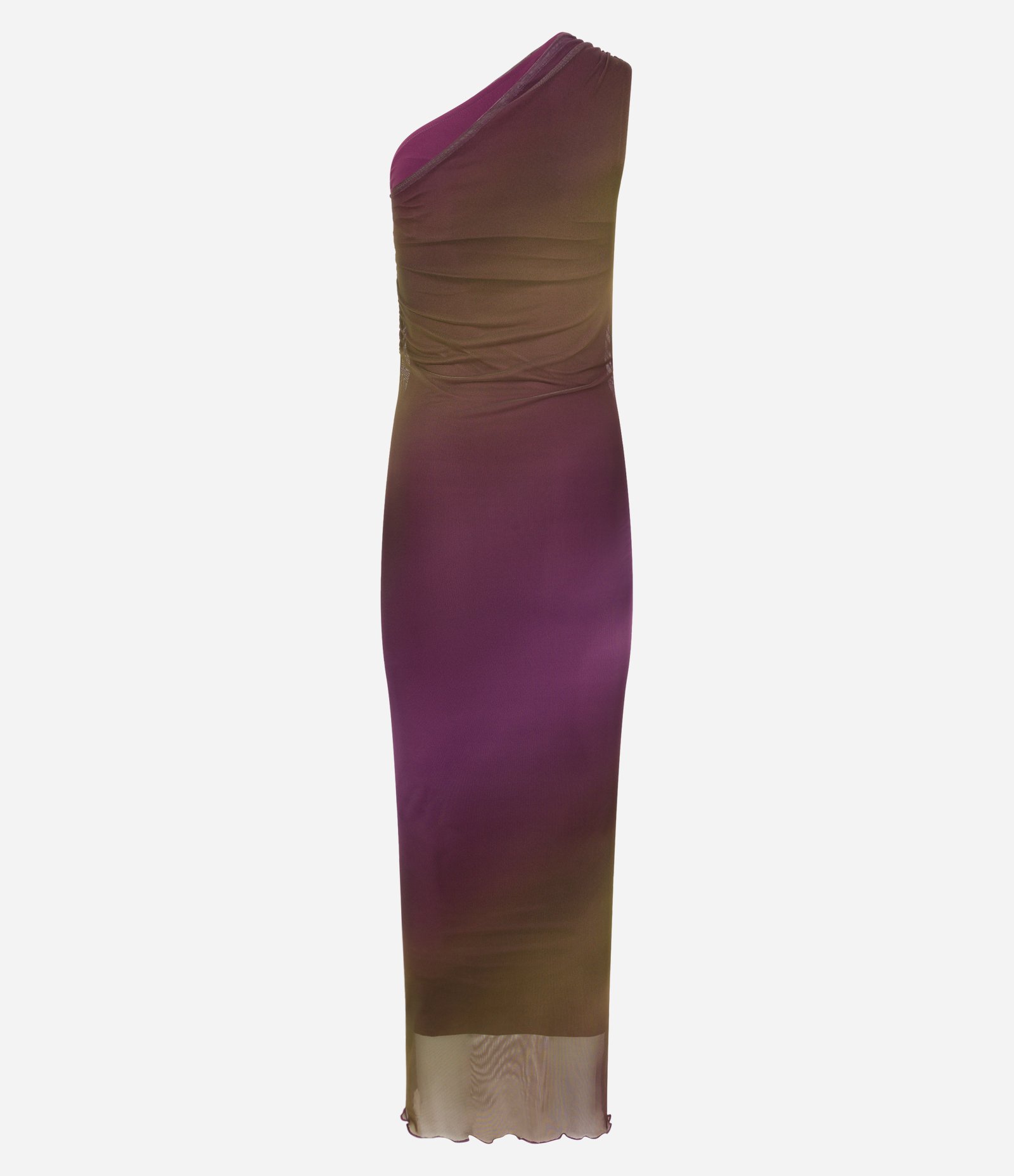 Vestido New Midi em Tule Degradê com Ombro Só Multicores 5