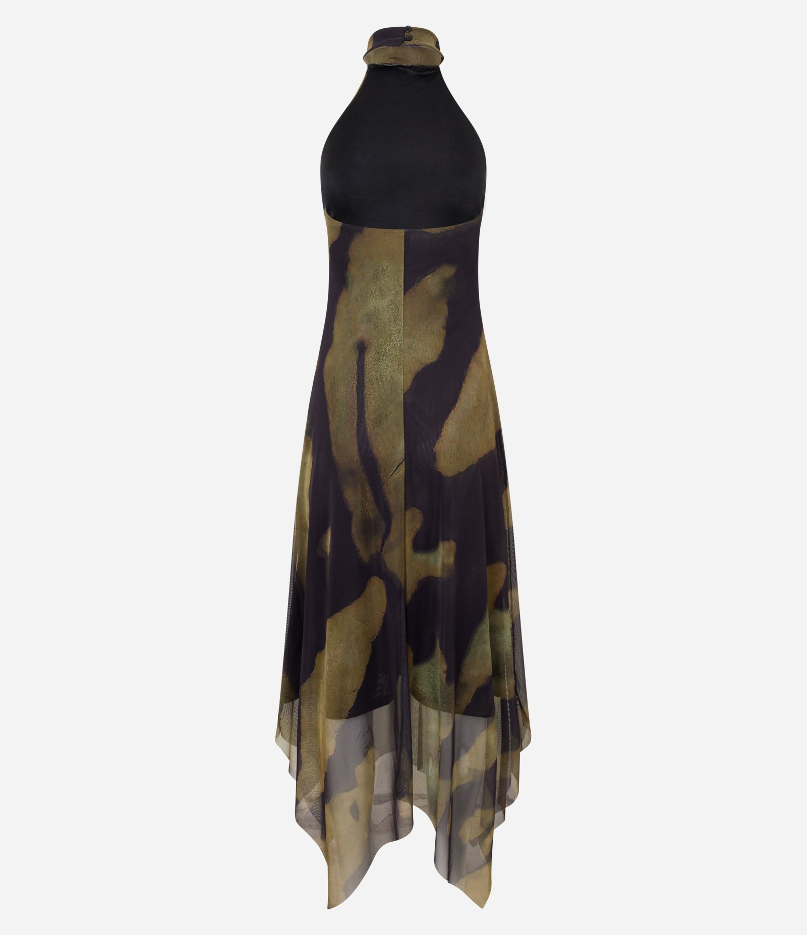 Vestido New Midi em Tule com Barra Assimétrica Preto 8