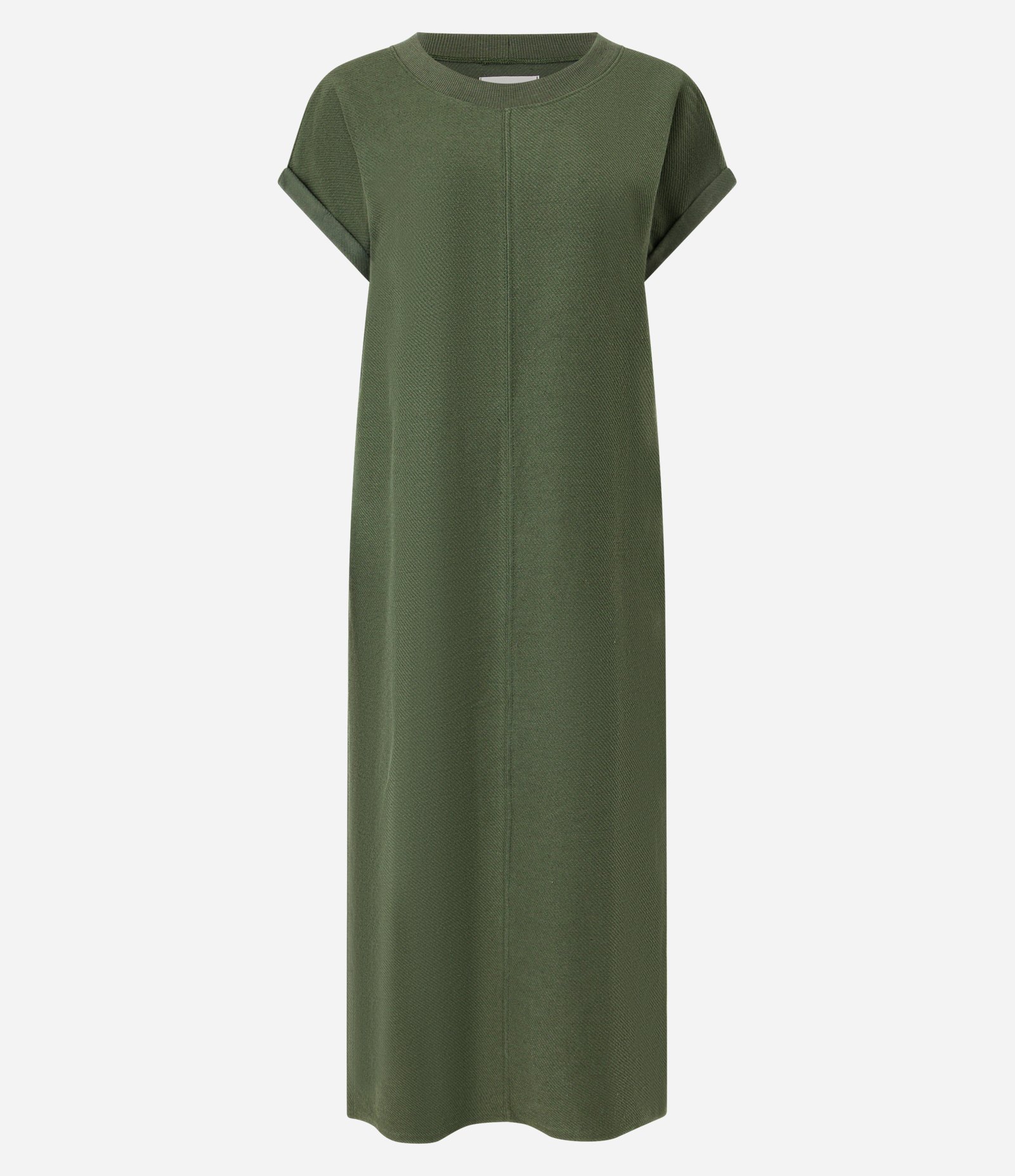 Vestido Midi em Ponto Roma com Efeito Sarja Verde 6