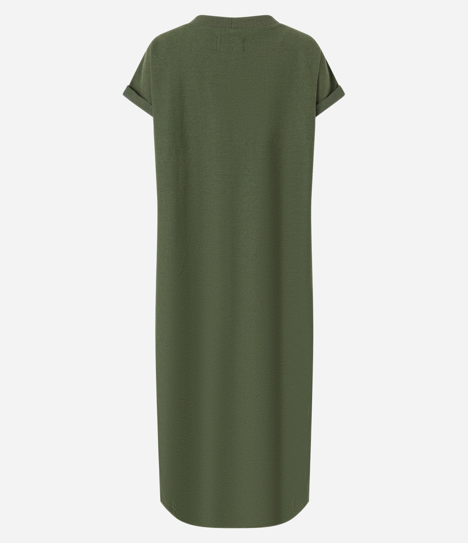 Vestido Midi em Ponto Roma com Efeito Sarja Verde 7
