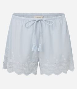 Pijama Short Doll em Algodão com Detalhes Bordados