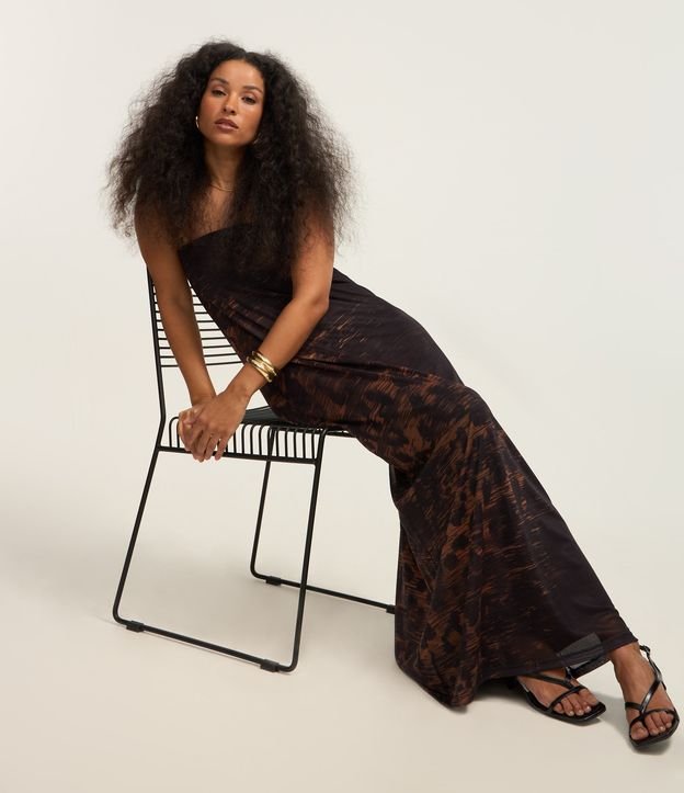 Vestido New Midi em Tule com Decote Tomara Que Caia