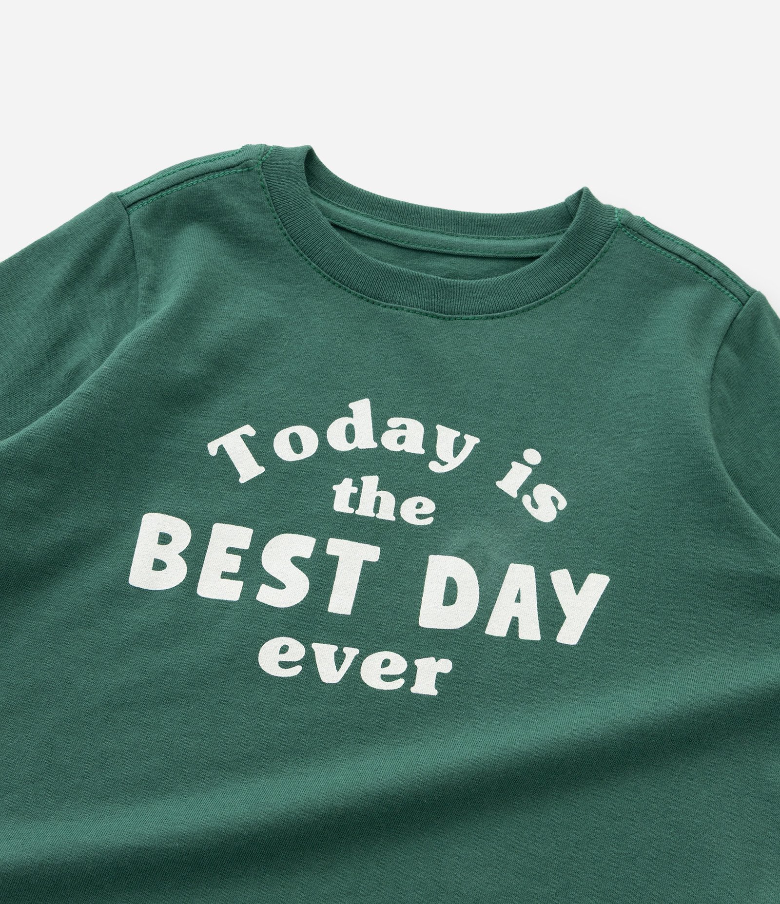 Camiseta Infantil com Lettering Best Day Ever - Tam 1 a 6 Anos Verde 4