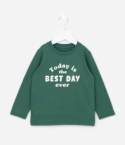 Camiseta Infantil com Lettering Best Day Ever - Tam 1 a 6 Anos