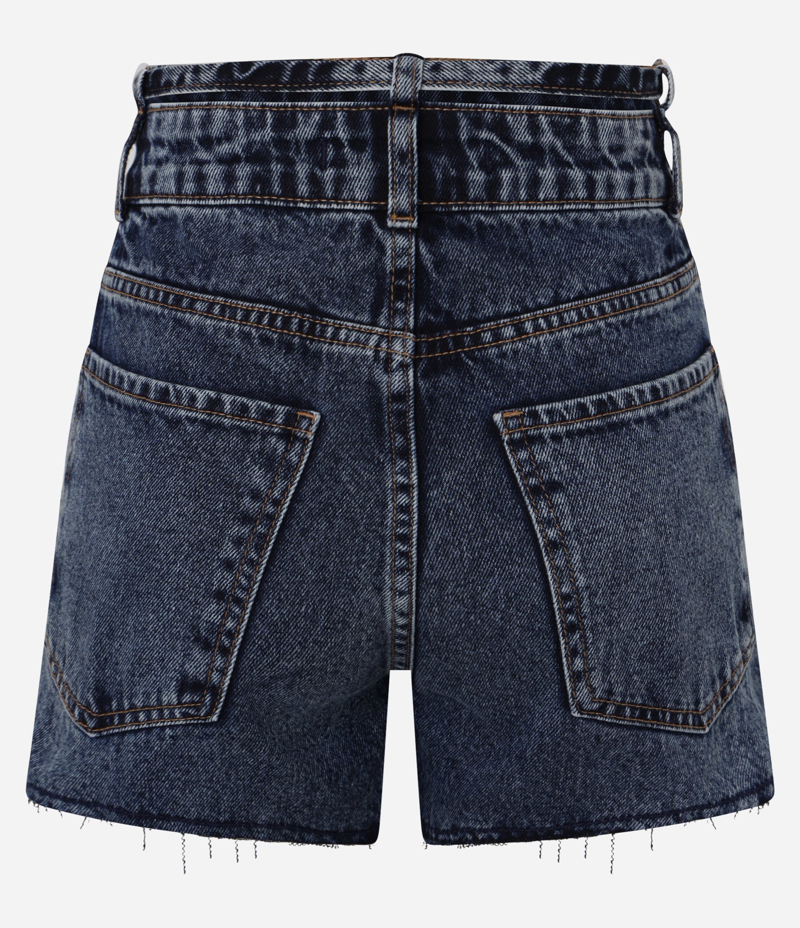 Short Slim em Jeans com Cintinho e Barra Desfeita Azul 6