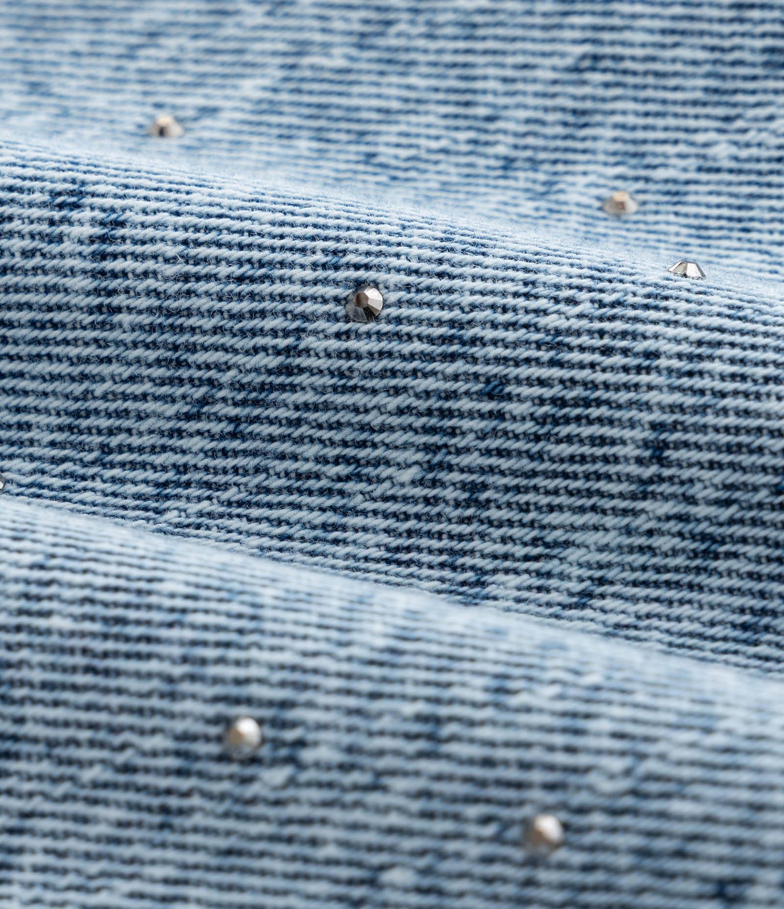 Calça Wide Leg Infantil em Jeans com Brilhinhos - Tam 5 a 14 Anos Azul 3