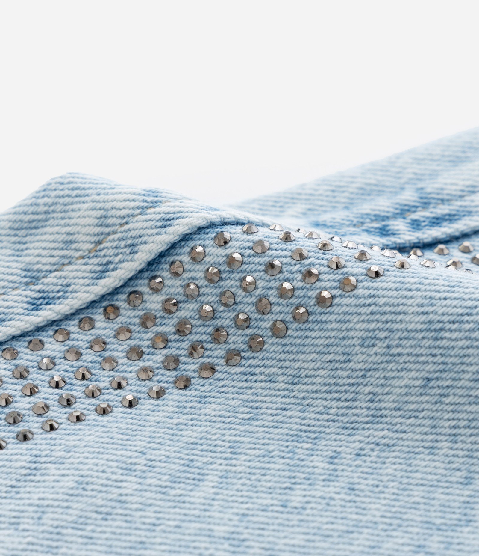 Calça Wide Leg Infantil em Jeans com Brilhinhos - Tam 5 a 14 Anos Azul 3