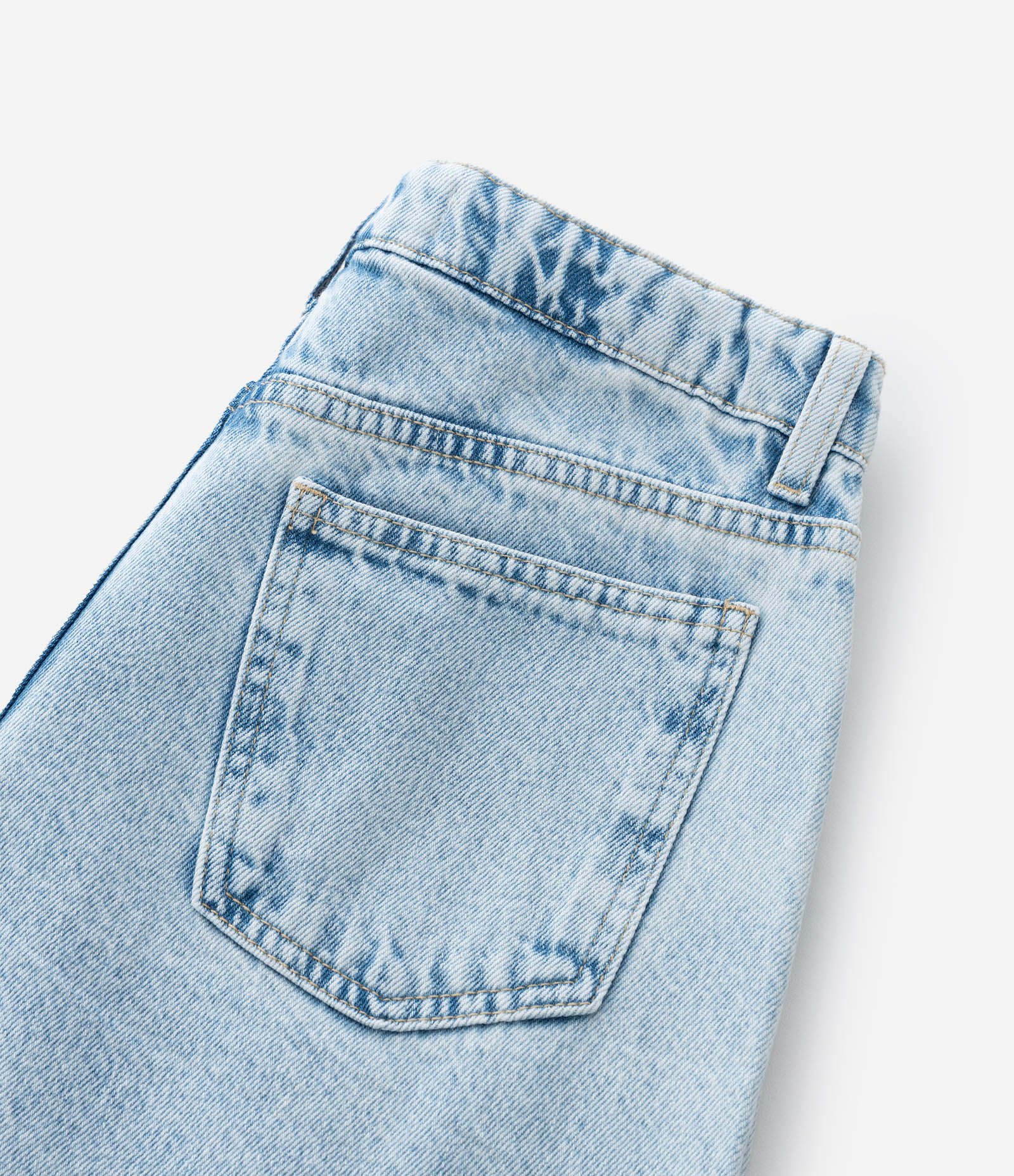 Calça Wide Leg Infantil em Jeans com Brilhinhos - Tam 5 a 14 Anos Azul 7