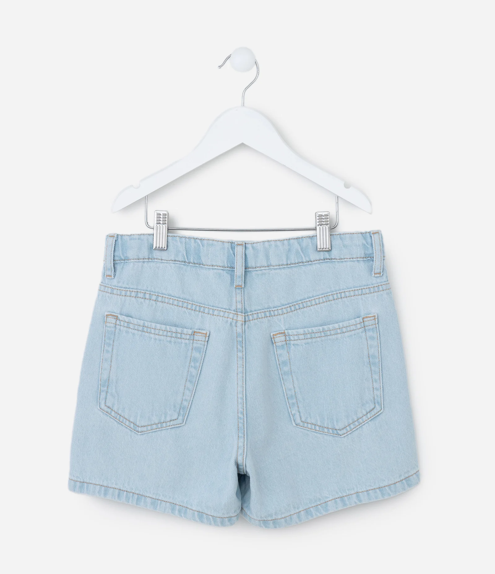 Short Infantil em Jeans com Franjas e Brilhos - Tam 5 a 14 Anos Azul 2