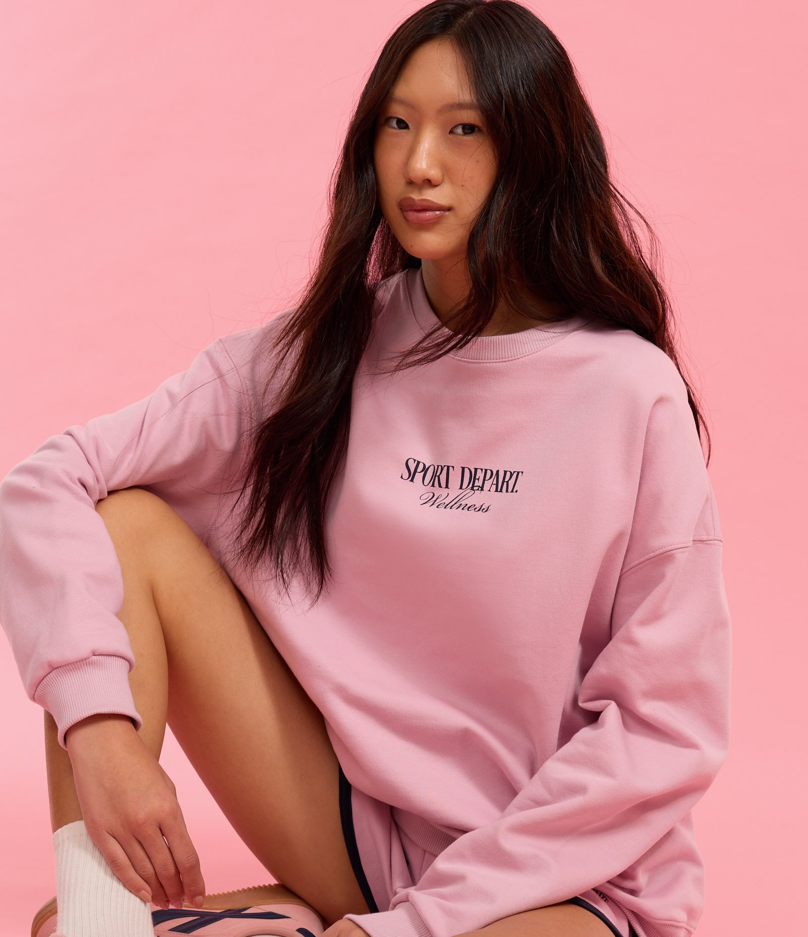 Moletom College com Lettering Sport Depart Wellness Rosa 4