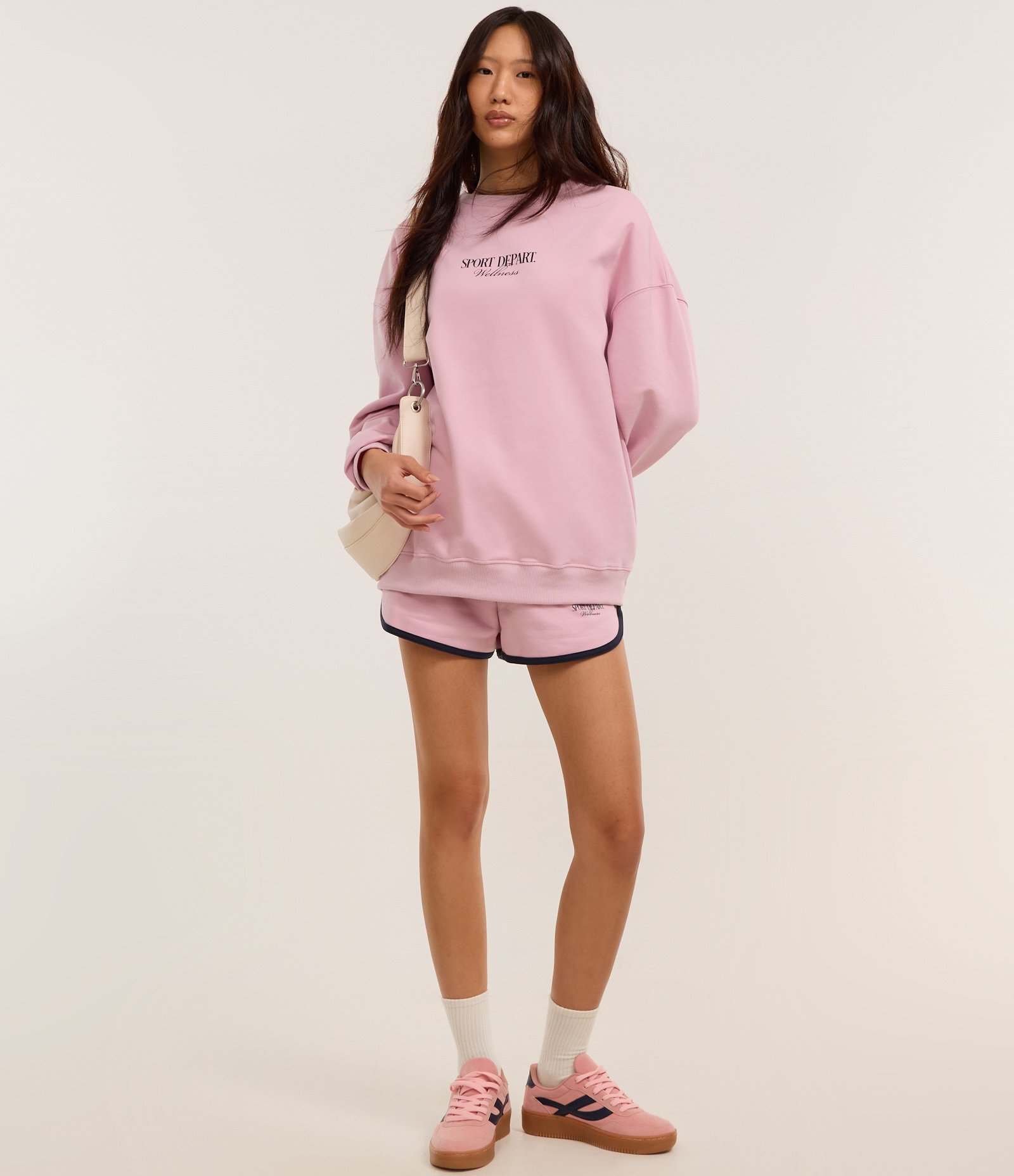 Moletom College com Lettering Sport Depart Wellness Rosa 2