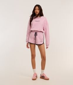 Short Curto em Moletom com Forro Fleece e Cós com Amarração