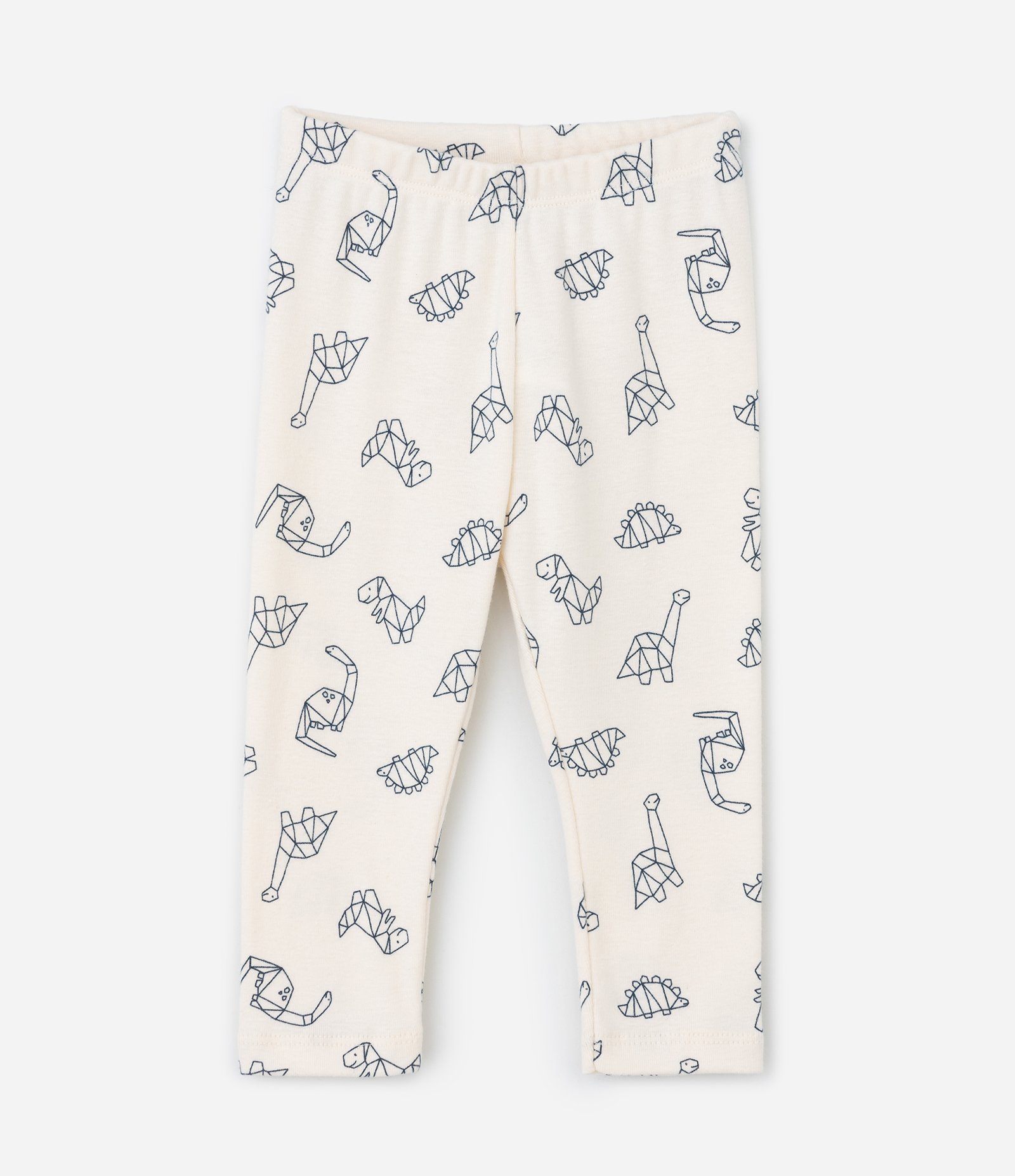 Conjunto Infantil em Ribana com Estampa Dinos - Tam 0 a 18 meses Bege 5